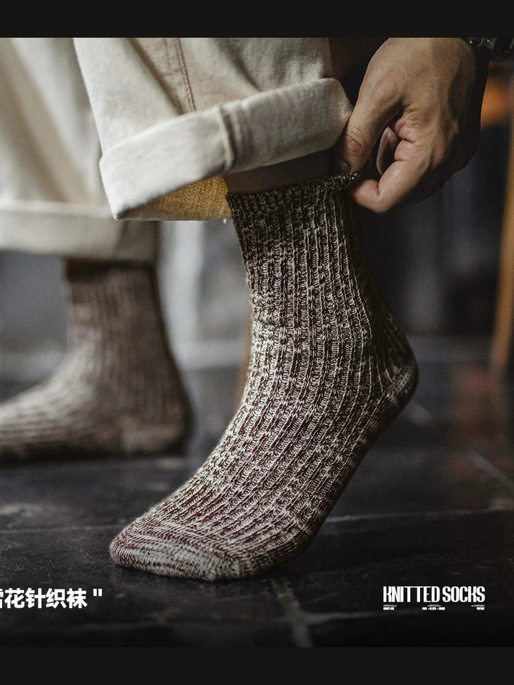 Maden Vintage Snowflake Knitted Cotton Socks
