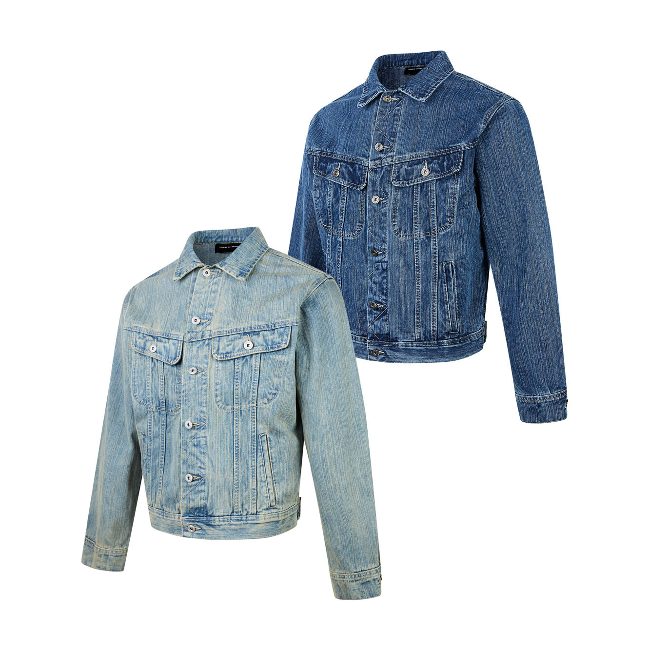 EME Slub Pattern Old Vintage Short Wide Jacket