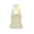 Ablueberry Striped Neck Short Vest