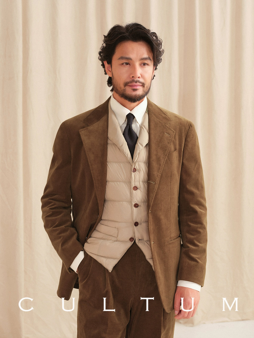 CULTUM Windproof Three-dimensional Tailoring Suit Collar Vest