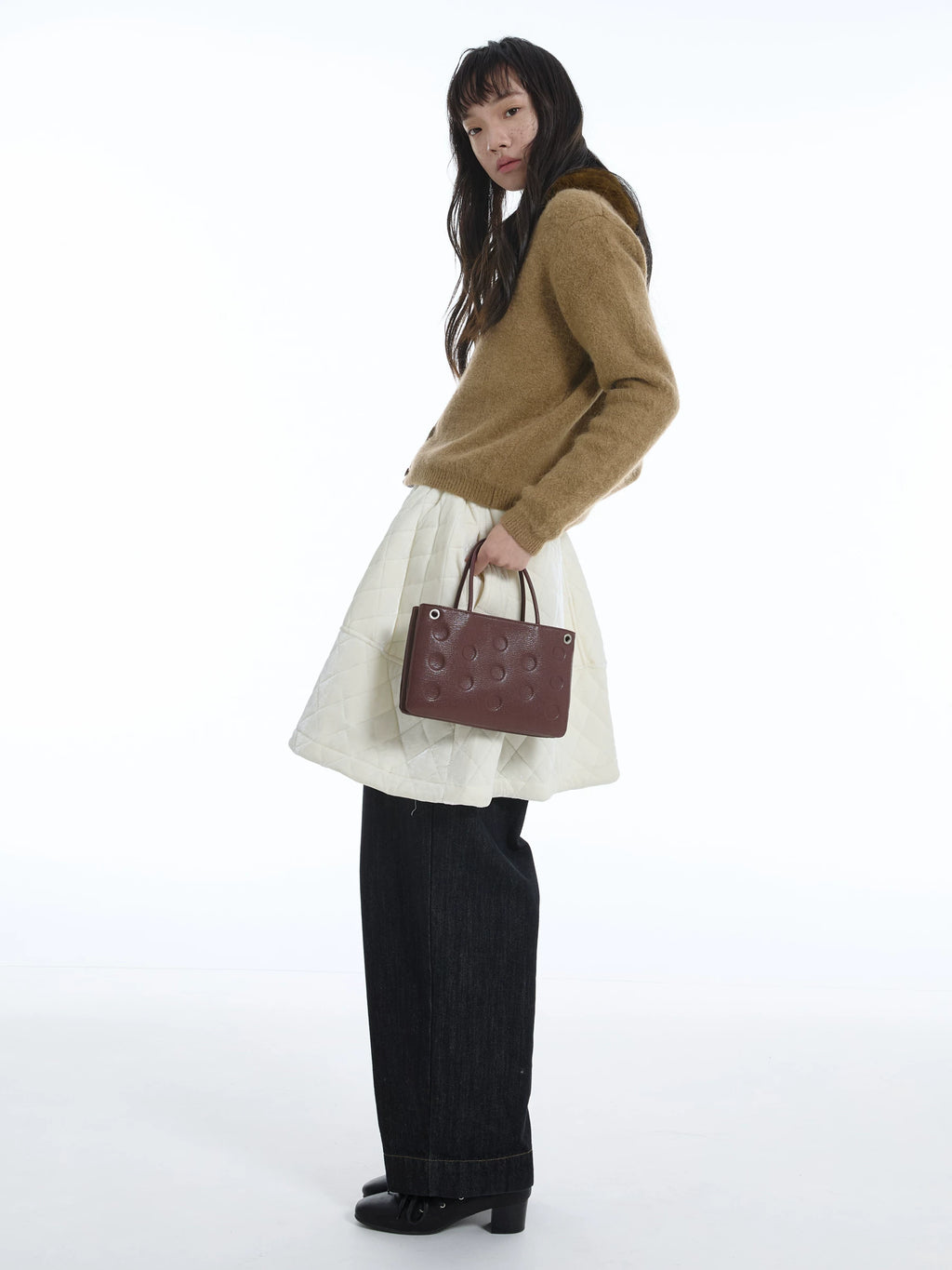 DirtySix Polka Dot Cowhide Casual Tote Bag