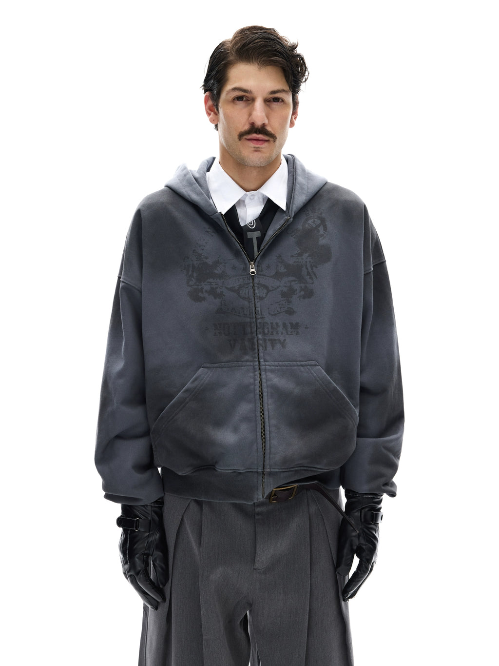 TRYTHMCLUB Short Make Old Tie-dye Hooded Sweater Men