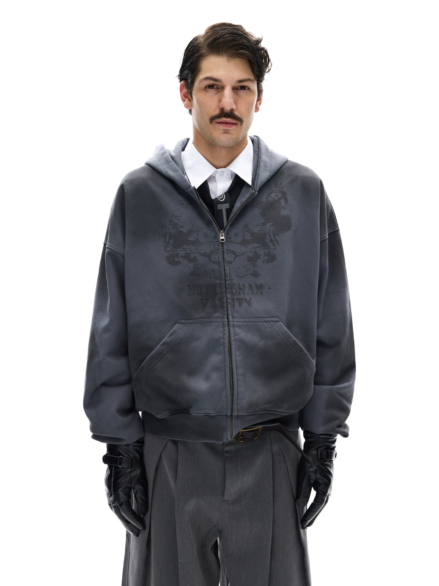 TRYTHMCLUB Short Make Old Tie-dye Hooded Sweater Men