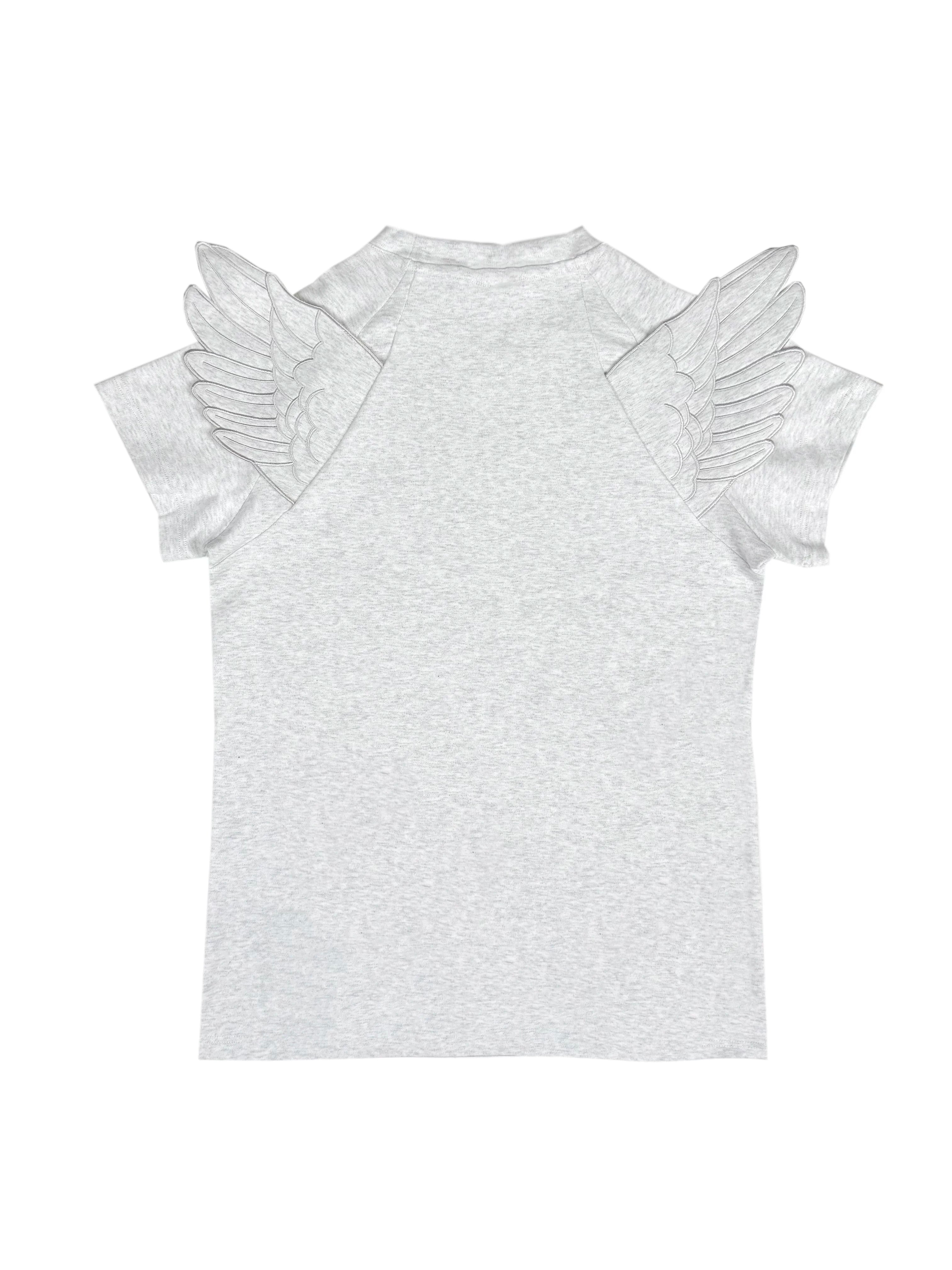 CHAI Wing Bump Nail Elastic Shoulder Tee