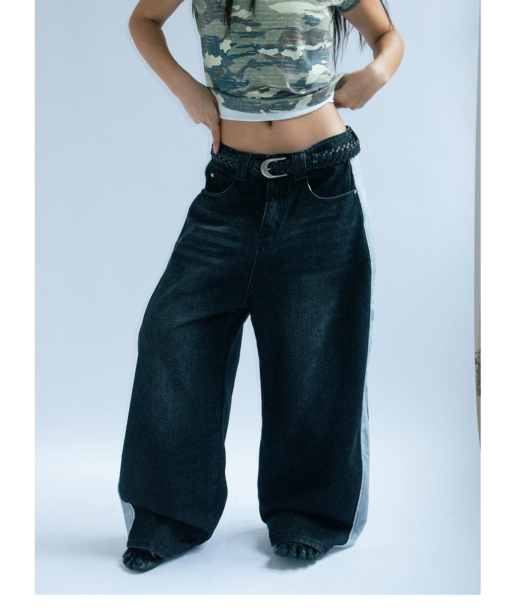 FUNKYFUN Contrast Webbing Jeans