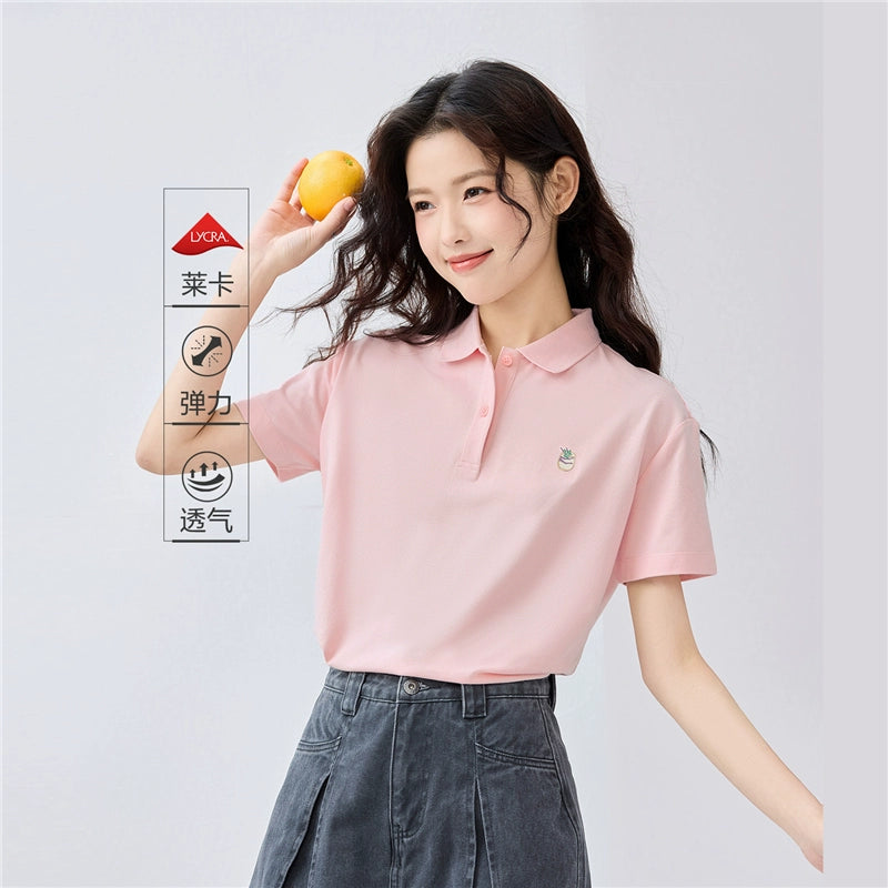 Giordano Small Embroidery Lapel Tee
