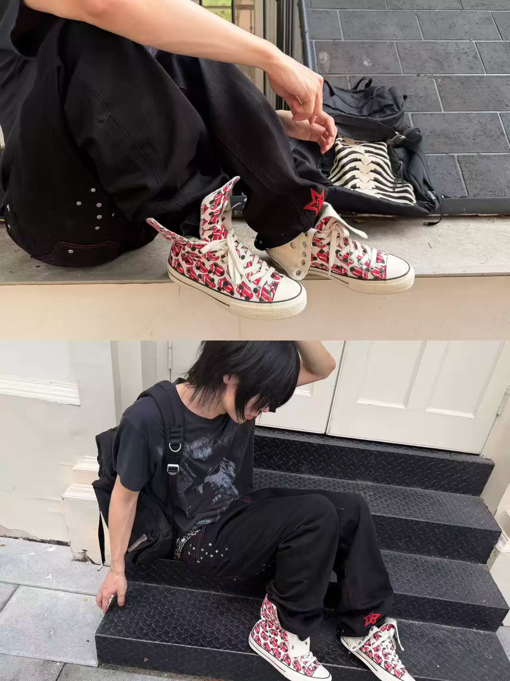 VETERANBOI Tongue Polka Dot Canvas Casual Shoes
