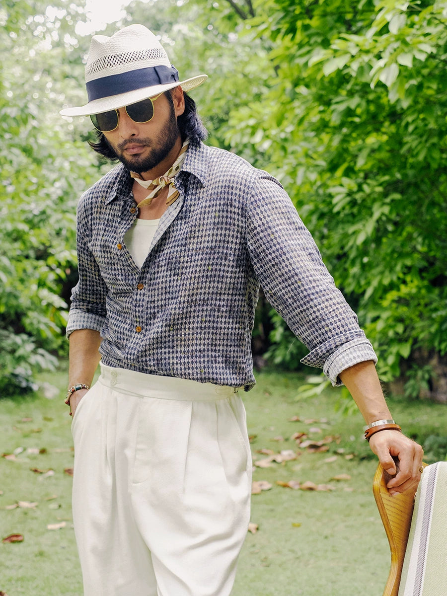 SOARIN British Vintage Diamond Striped Long Sleeve Shirt