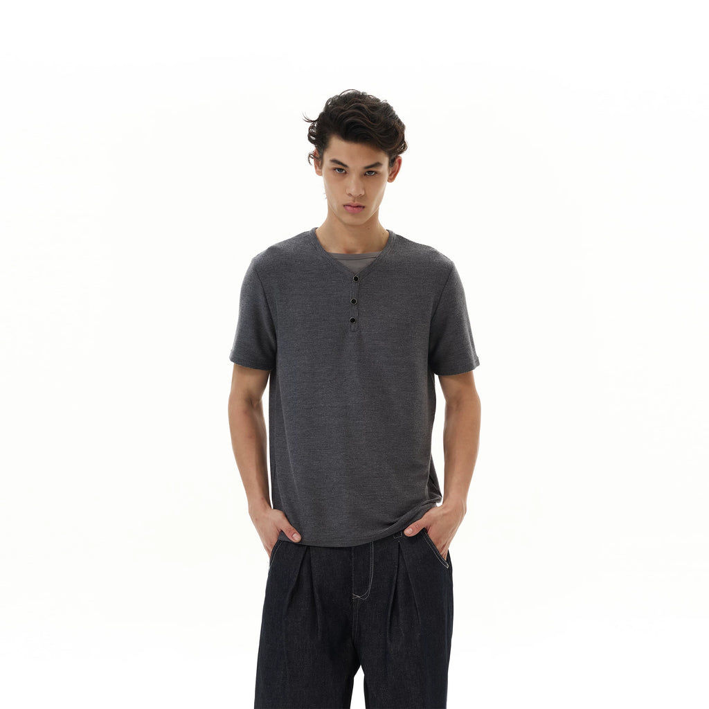 WLNEXT Fake Two Front Shoulder Tee