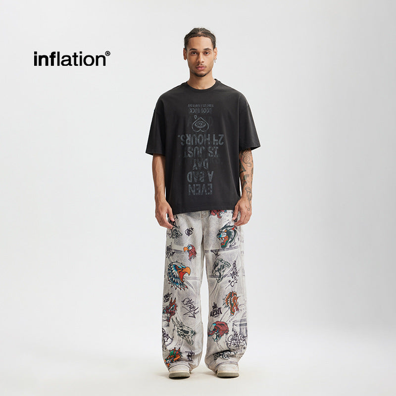 INF animal graffiti Jeans
