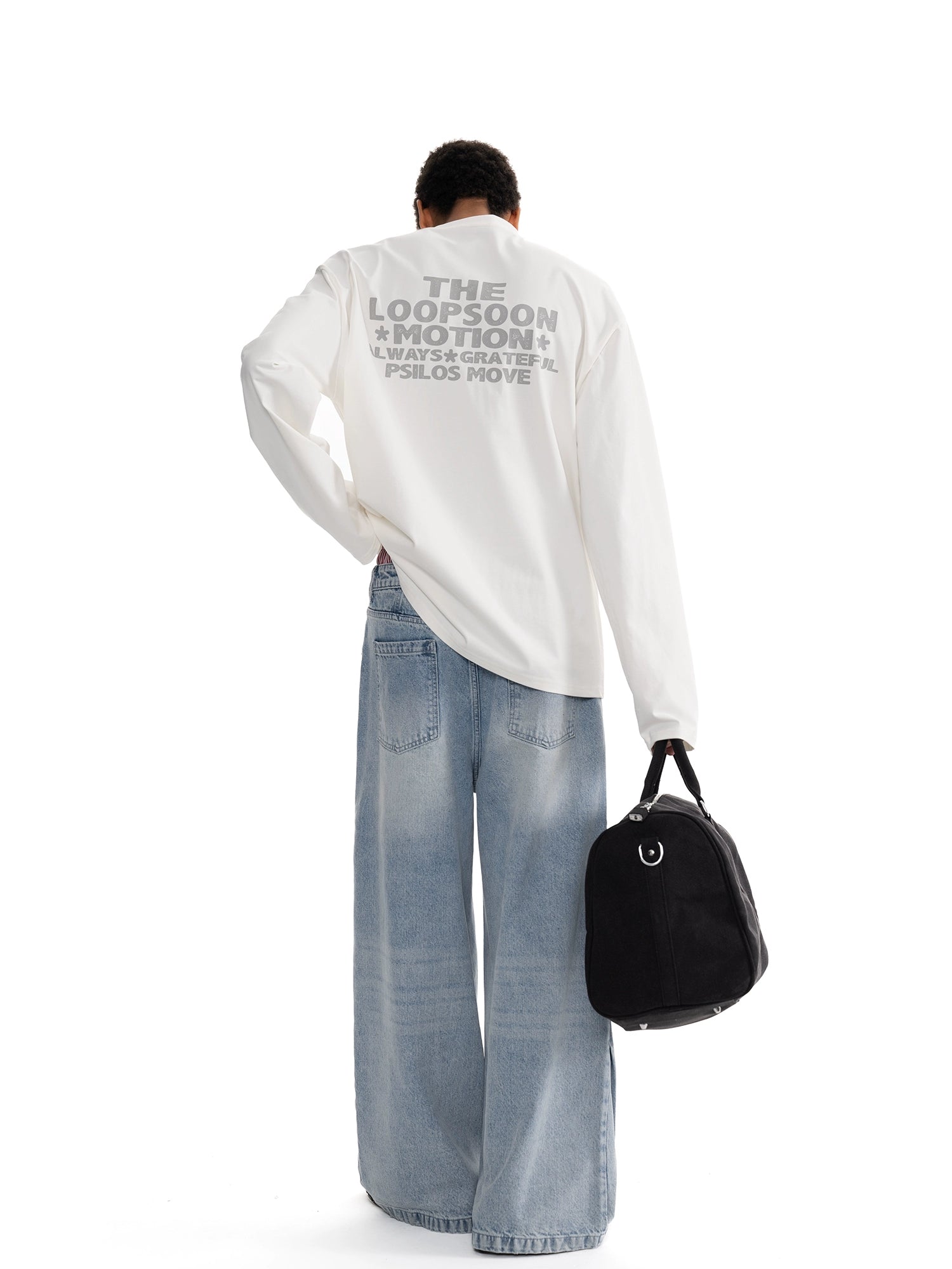 Loopsoon Back Letter Print Old Tee