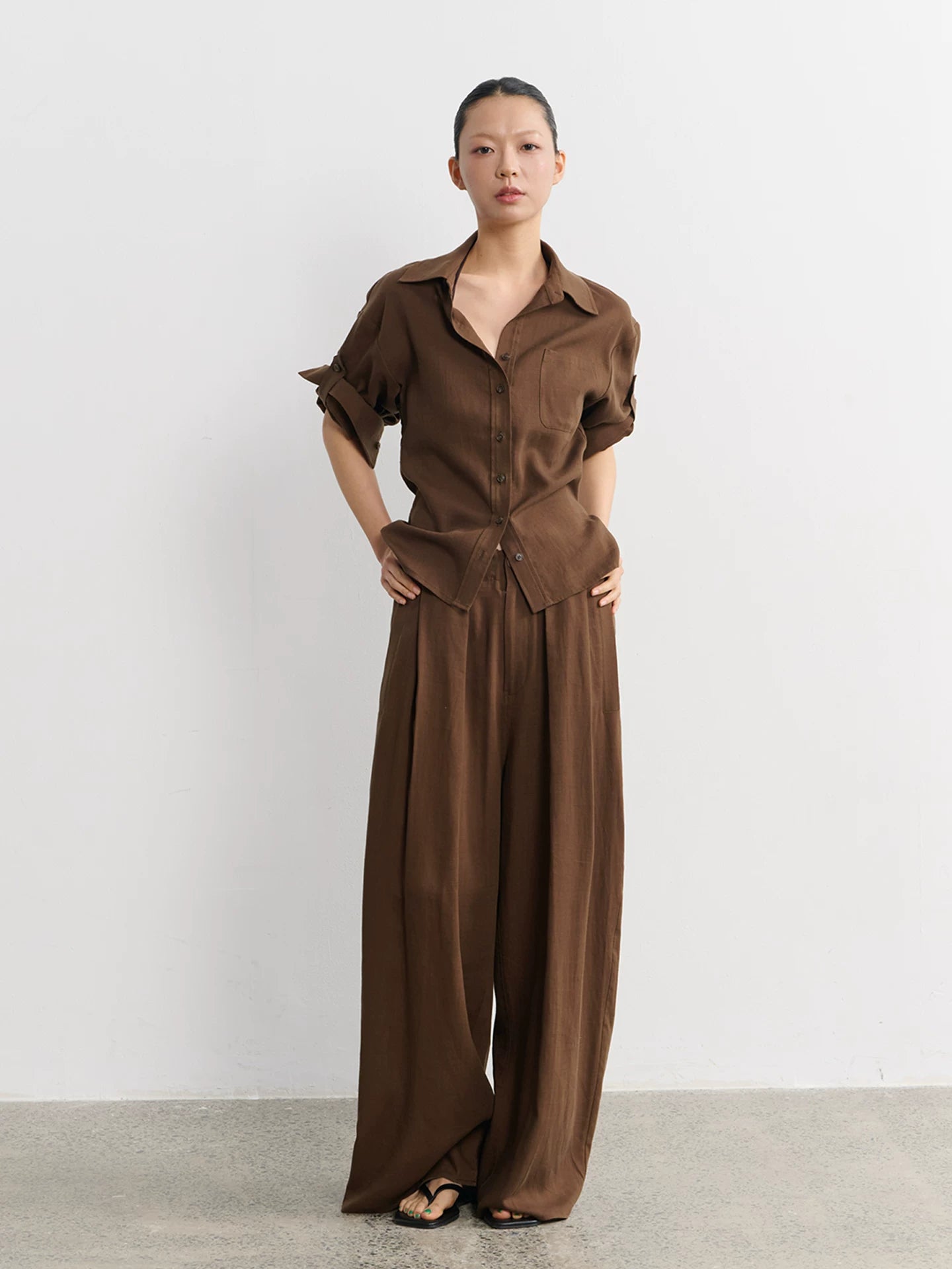LINY LIBERTY Adjustable Waist Buckle Breathable Light Shirt