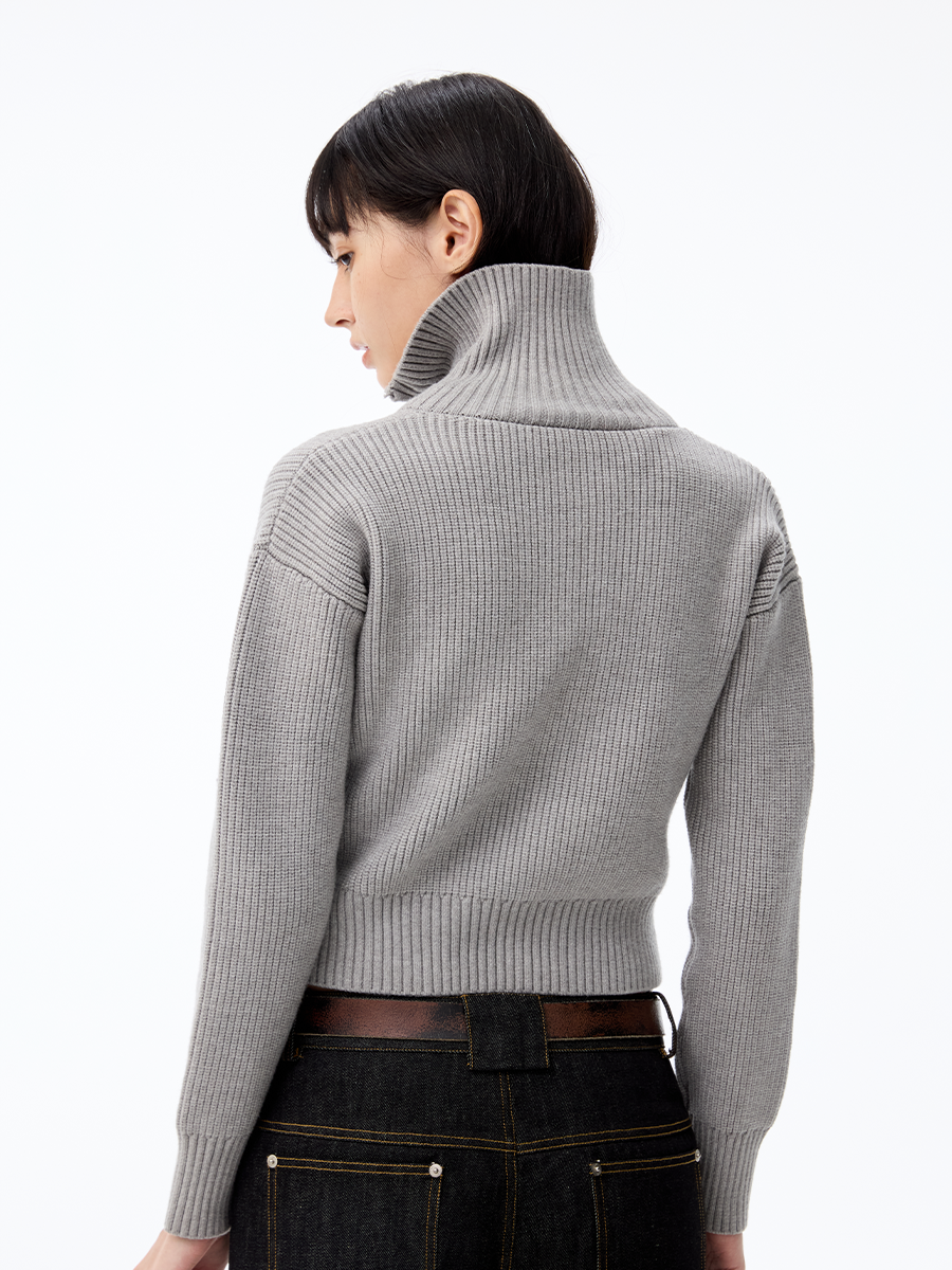 JCAESAR WOMEN Pit Strip Thick Pit Strip Micro Slim-fit Knitted Cardigan