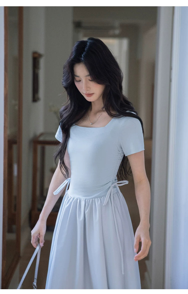 XUJING Square Collar Temperament Dress