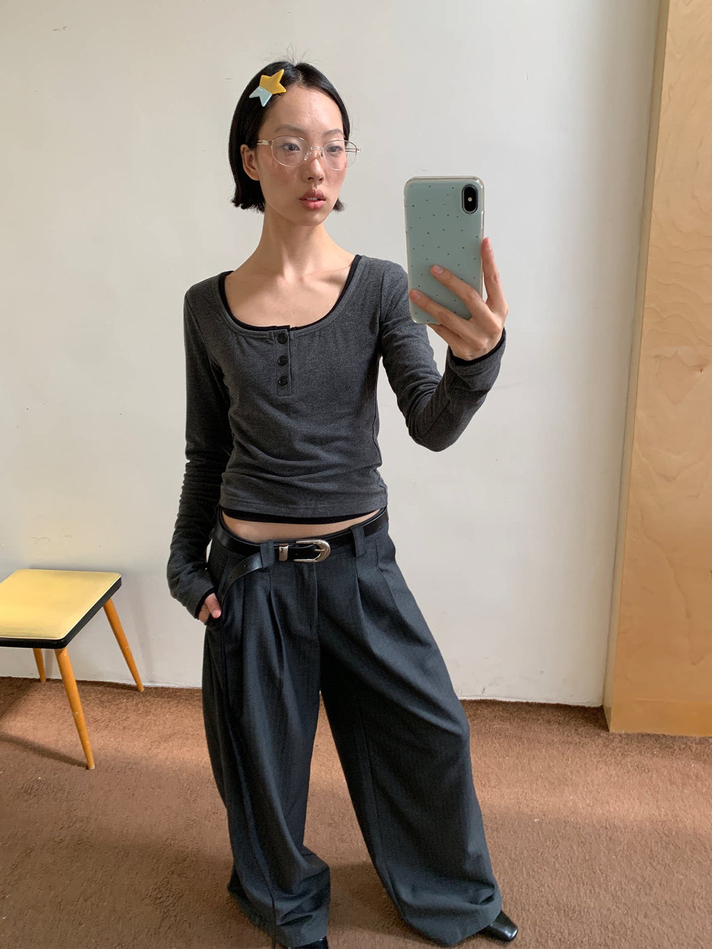 JCAESAR Double-pleated Wide-leg Casual Trousers