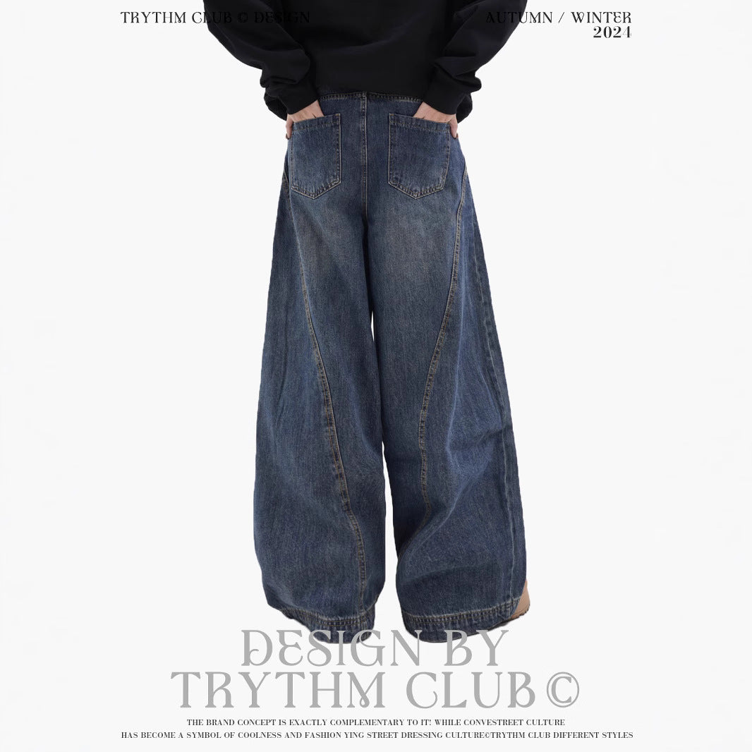 TRYTHMCLUB Wide-leg Baggy Retro Jeans