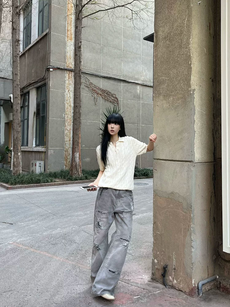 Xanvas Twisted Shoulder Knitted Tee