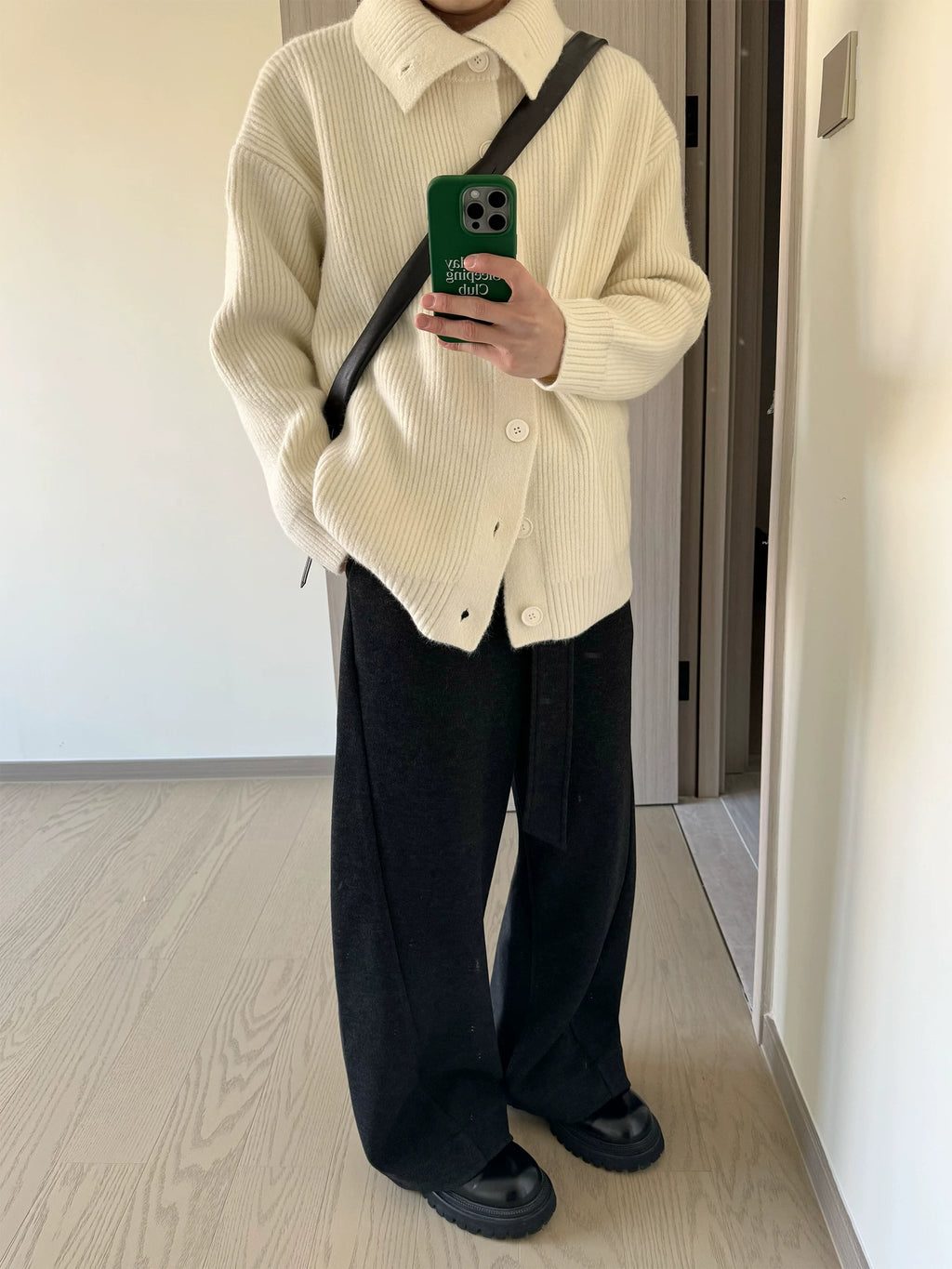 TERRAINCOGNITA Turtleneck Button-down Casual Loose-fitting Sweater