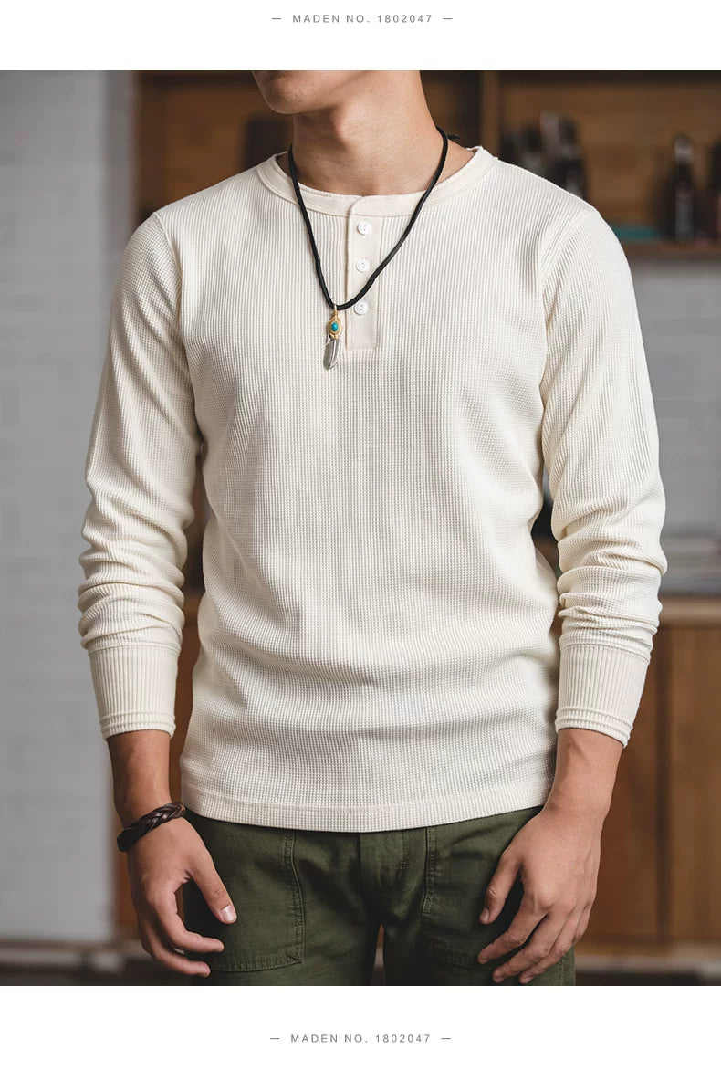 Madden retro heavy waffle Henry long sleeve shirt