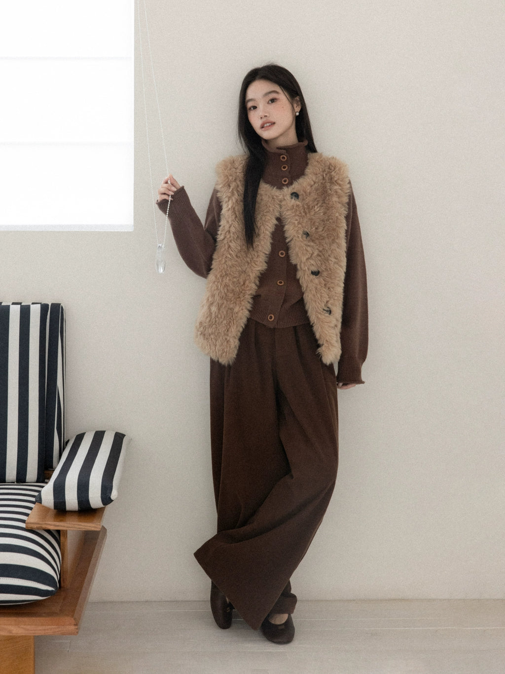 Cantonstory Retro Simple Round Neck Stacked Wearing Versatile Thermal Vest