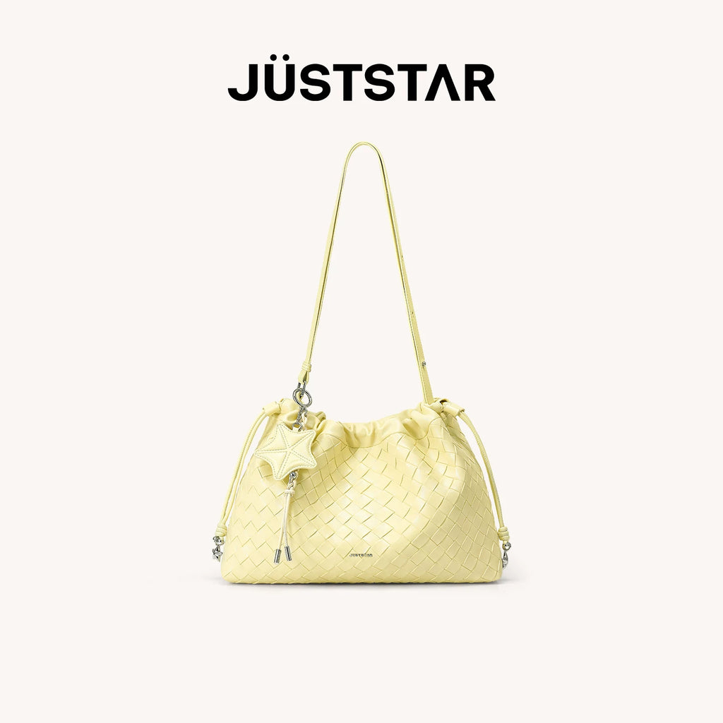 JUST STAR Large Capacity Versatile Woven Tote Bag