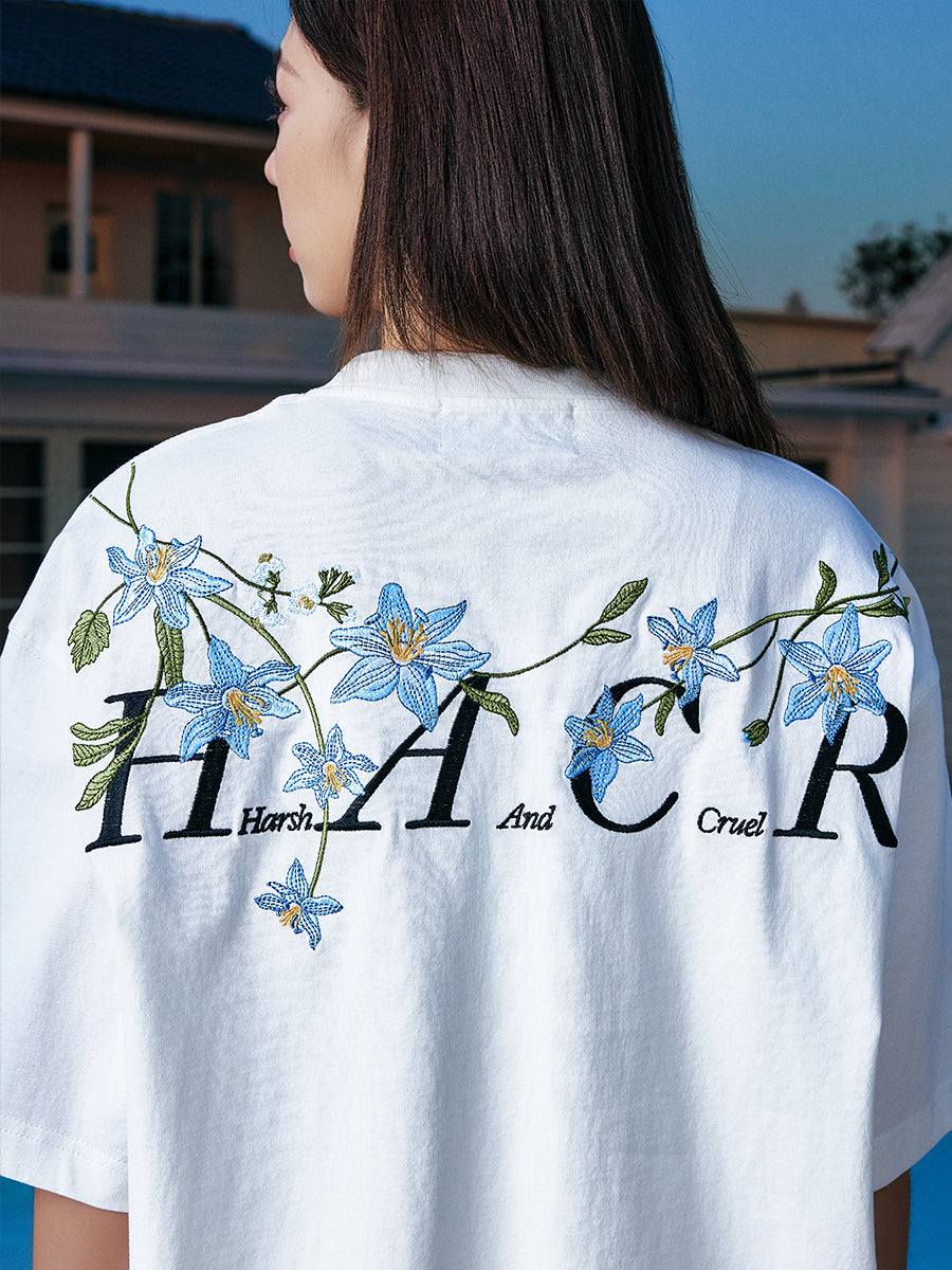Harshandcruel million-needle embroidered plant Monet Garden Tee
