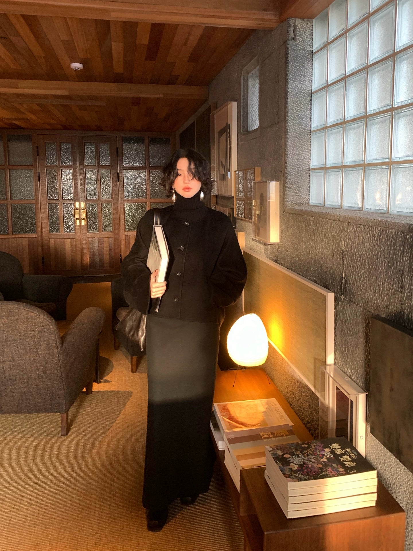 KELIFAN Hong Kong Style Retro Woolen Skirt