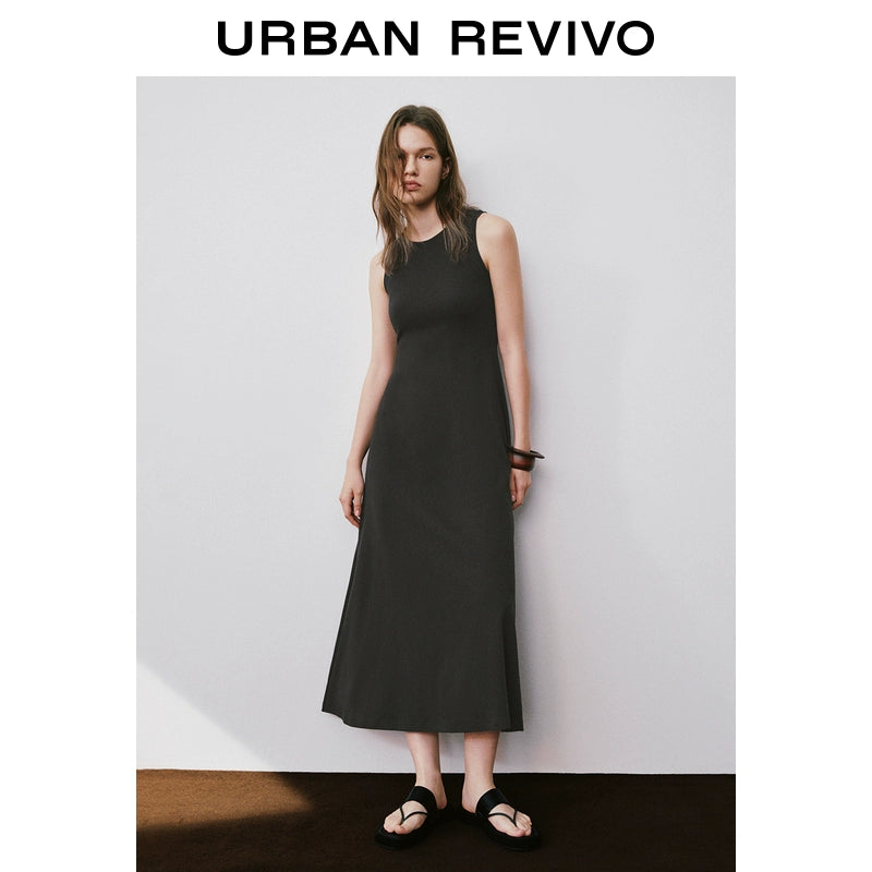 URBAN REVIVO Wave Style Casual Slim Sleeveless Dress