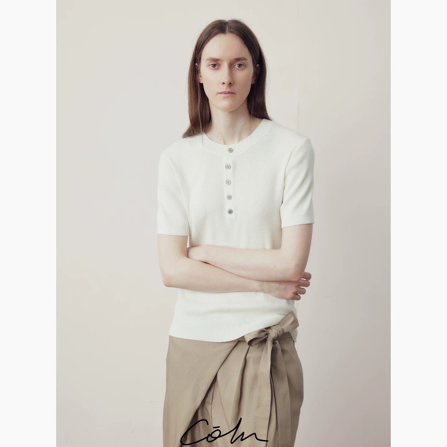 COLN Henry Collar Versatile Knitted Tee
