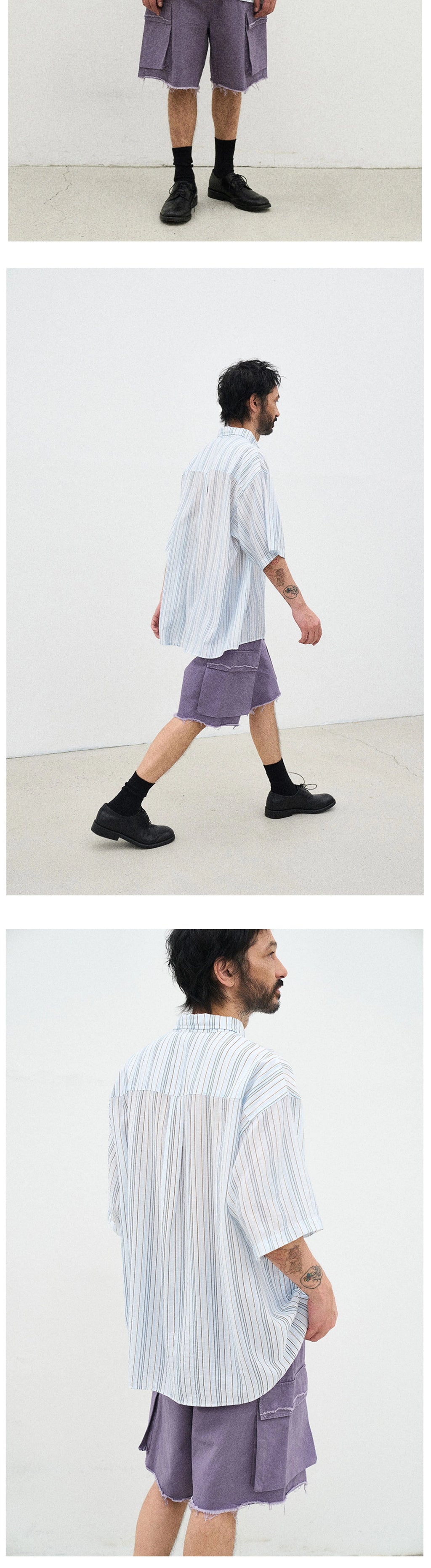 PARTIMENTO Small Fresh Japanese Striped Tee