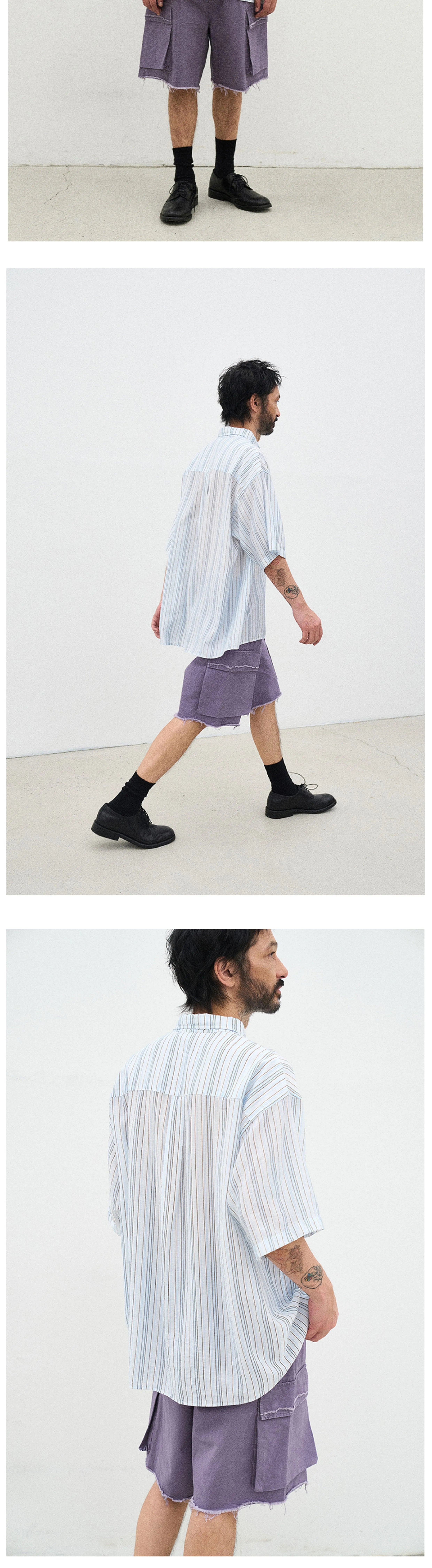 PARTIMENTO Small Fresh Japanese Striped Tee