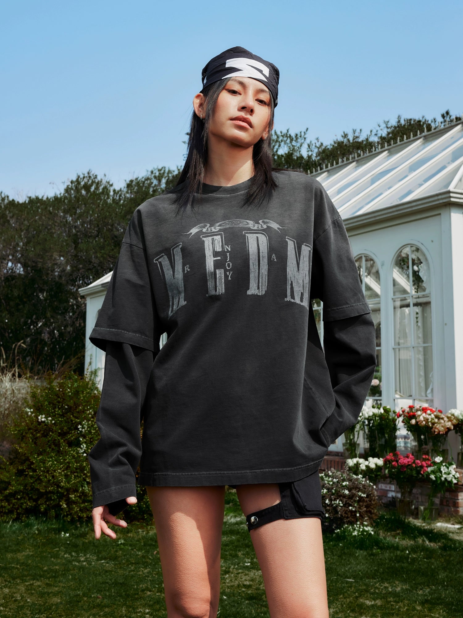 MEDM Fake Two Pieces Loose Long Sleeves