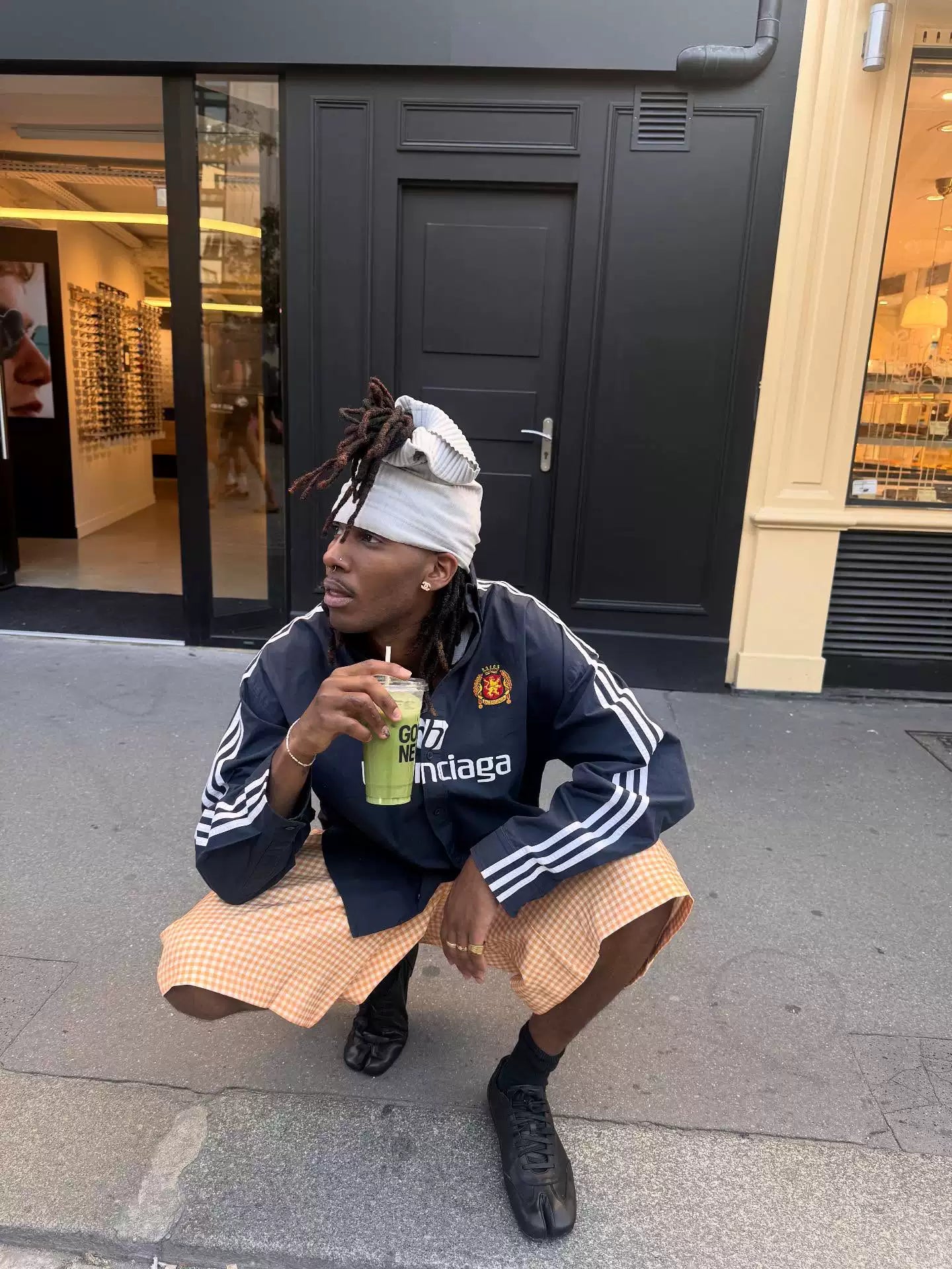 6CRAYON First Layer Waxed Soft Cowhide Split-toe Sneakers