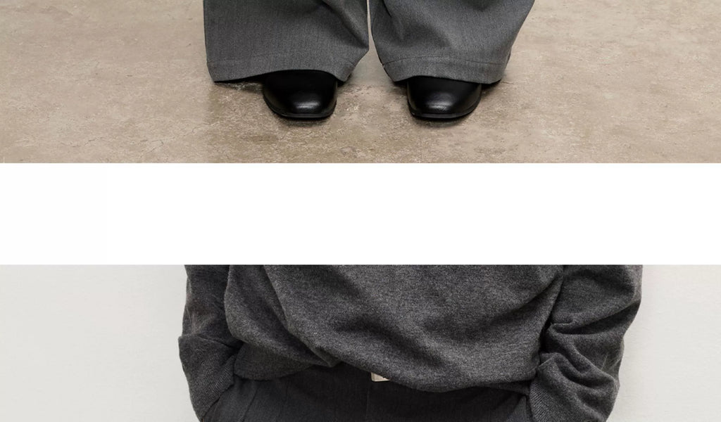 INTENT 4-pleated Straight Loose Wide-leg Trousers