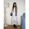 XUJING Polka Dot Ruffle Edge Waist Suspender Dress