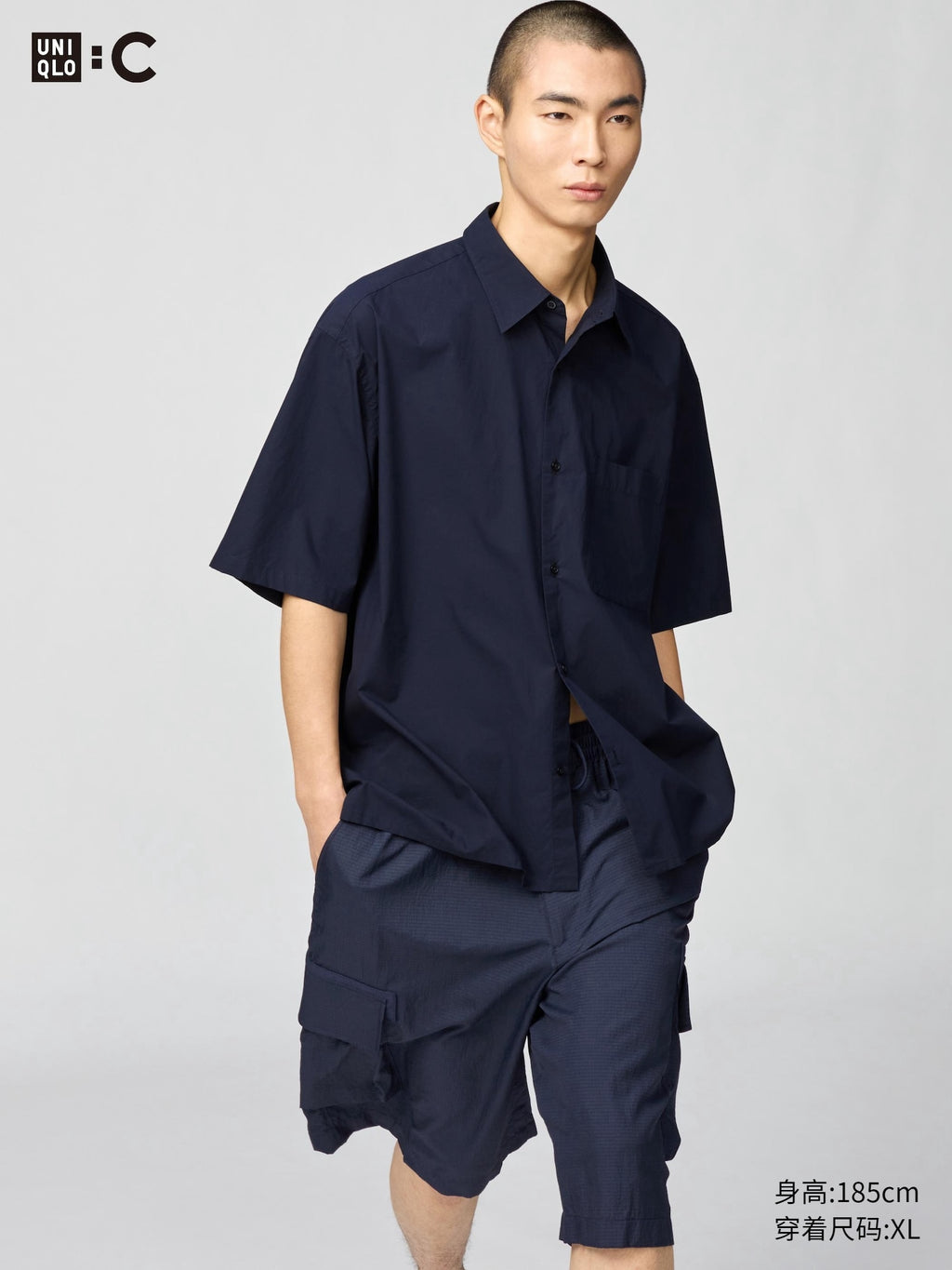 Uniqlo C series cooperative/men's and women's loose shirts/short-sleeved shirts casual and versatile 476246