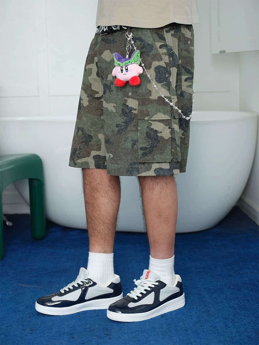 ComicTree Vintage Casual Camo Pocket Tooling Shorts
