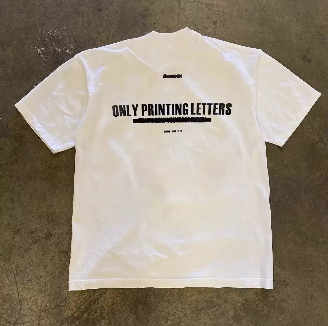 UPUPXIA Letter Print Casual Versatile Tee