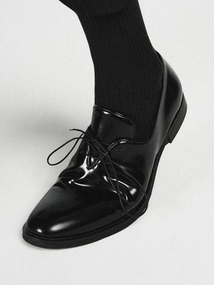 SLIGHT VOGUE Glossy Cowhide Casual Thin-soled Leather Shoes
