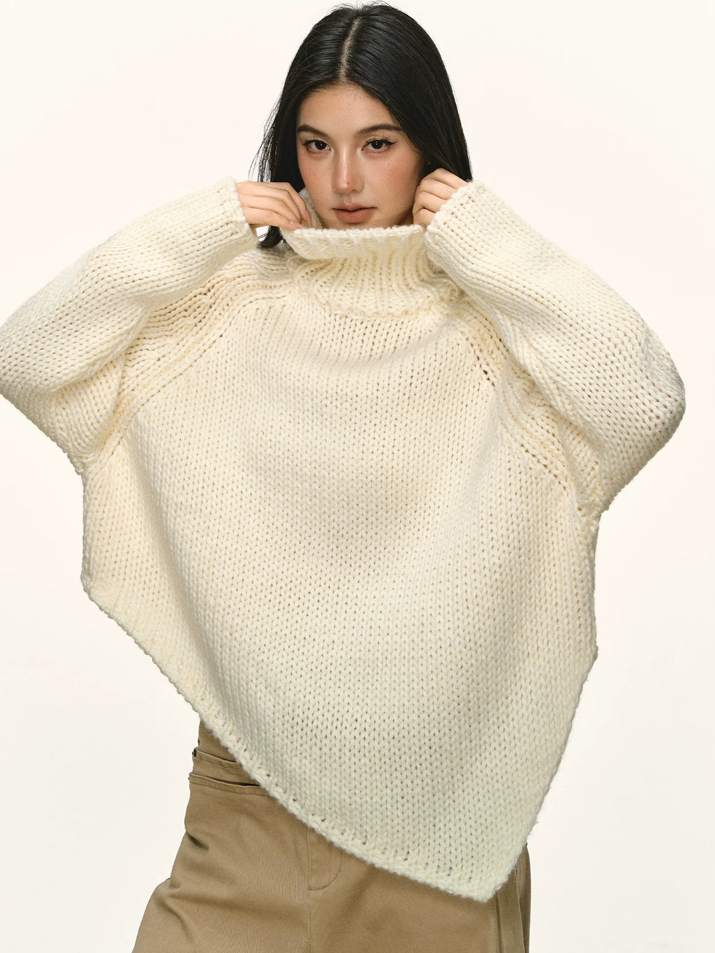 Anna Aneae Turtleneck Soft Waxy Jersey Pullover