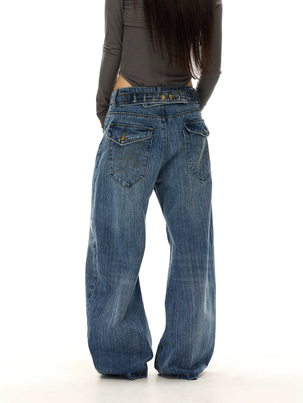 WLNEXT Premium Embroidered Loose Jeans