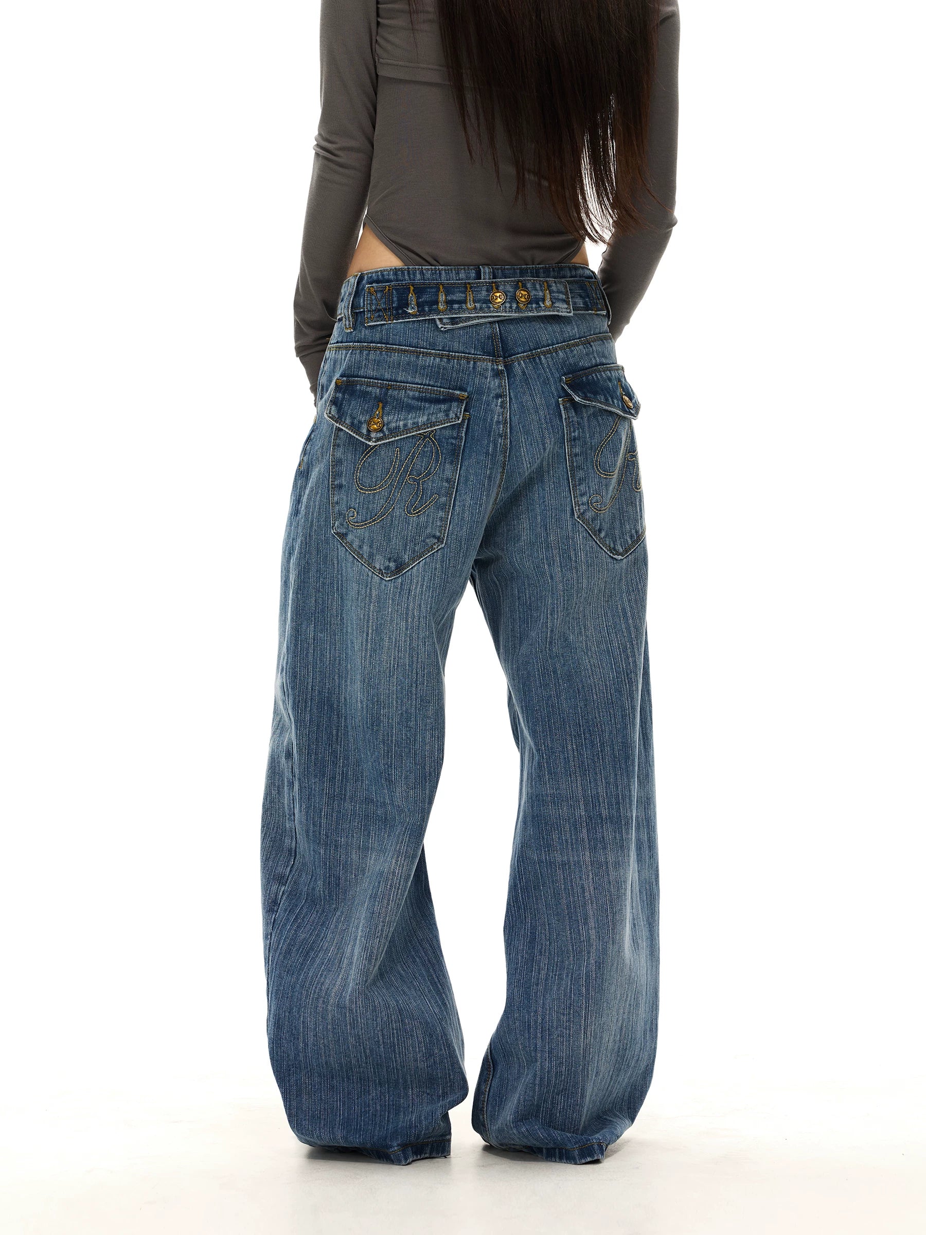 WLNEXT Premium Embroidered Loose Jeans