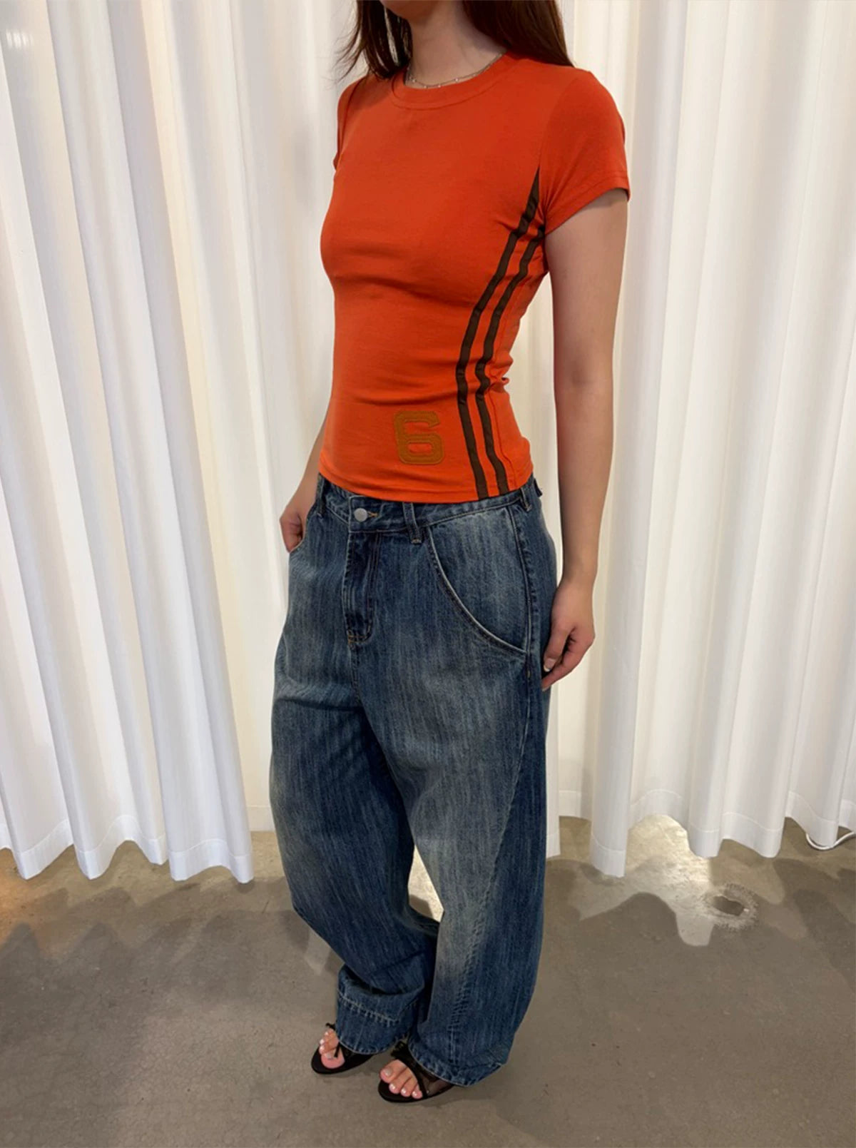 InsGale Retro Digital Patch Slim Tee