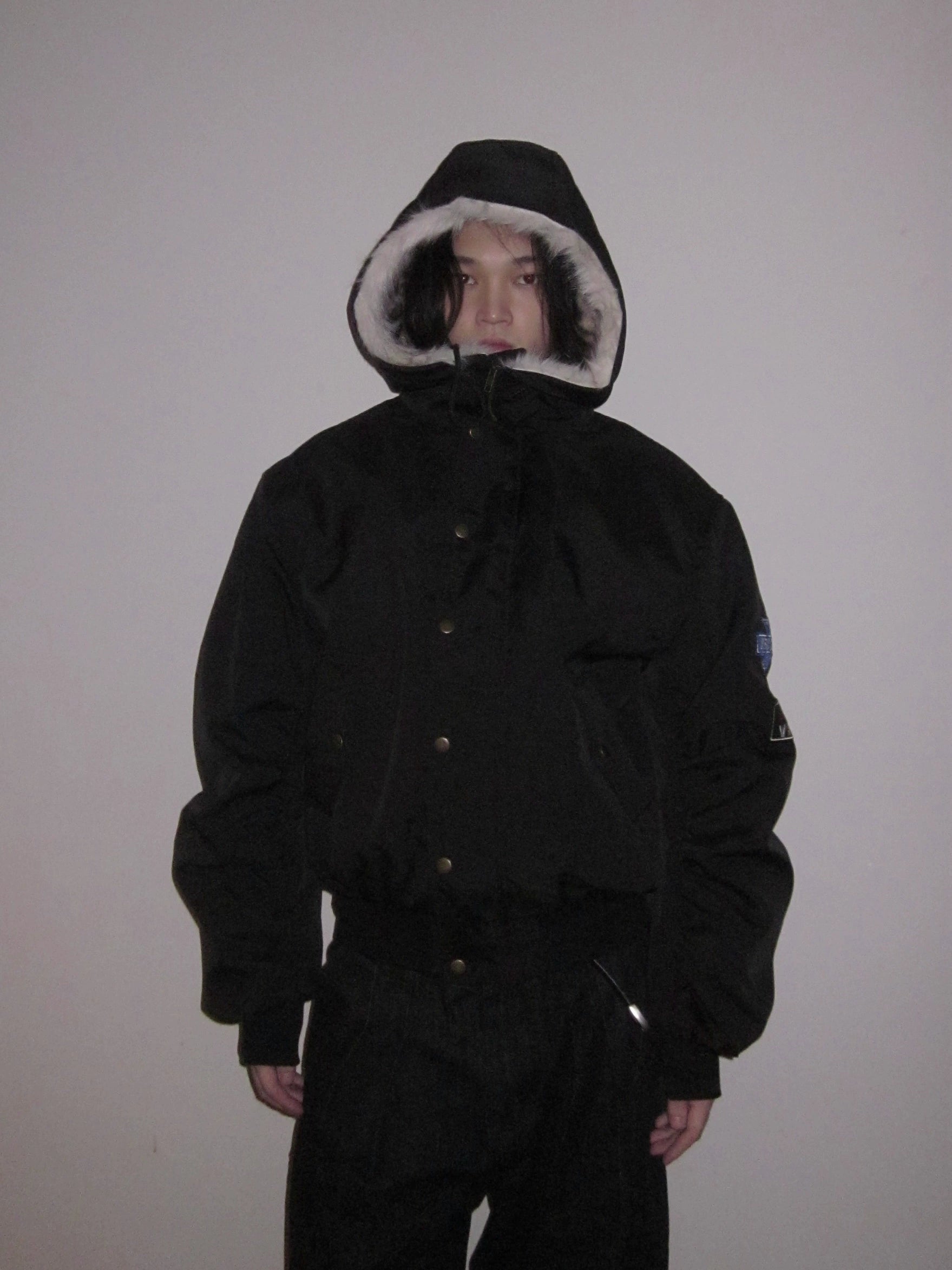 URRRGE Vintage Leopard Print Hooded Fur Collar Jacket