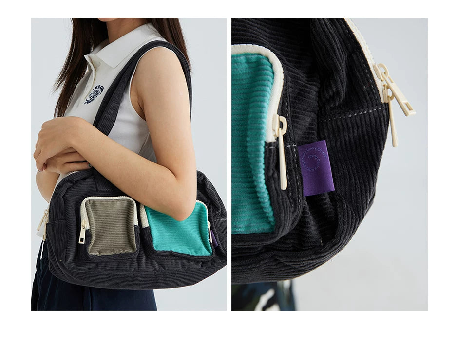 CryingCenter Corduroy Shoulder Underarm Bag