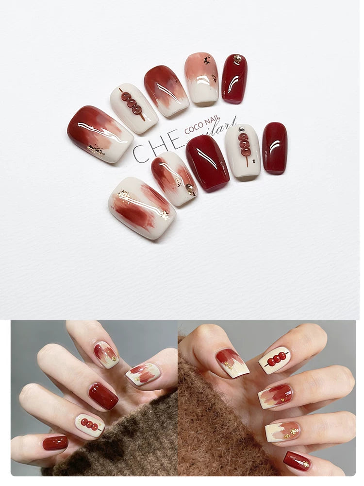 Coco Temperament Light Luxury High Sense White Handmade Manicure Wear Nail