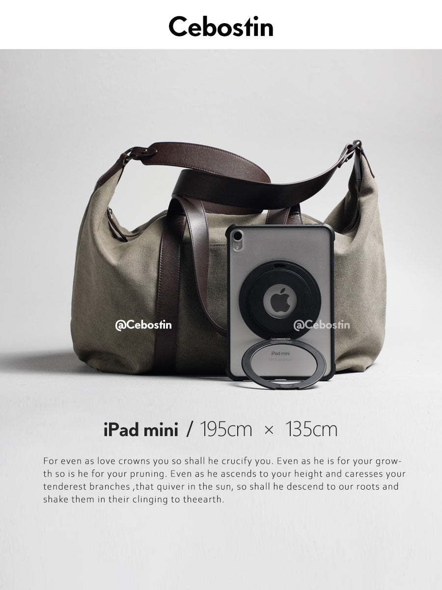 Cebostin Large Capacity Fashion Canvas Contrast Oblique Span Bag