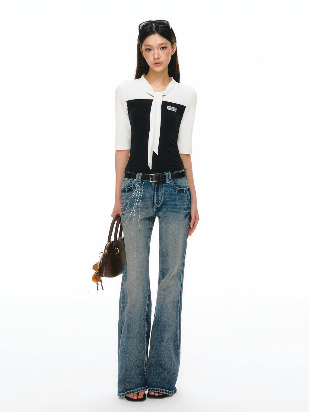 Ariseism Retro Splicing Slim Versatile Tee