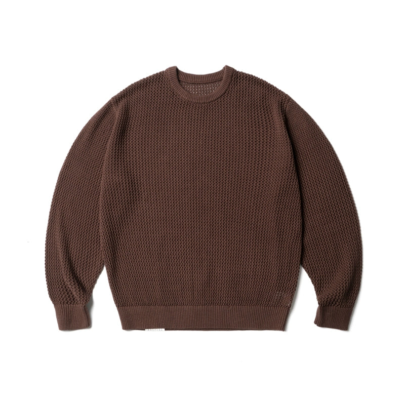 SUPERTOFU Ribbed Hem Hollow Knitted Sweater