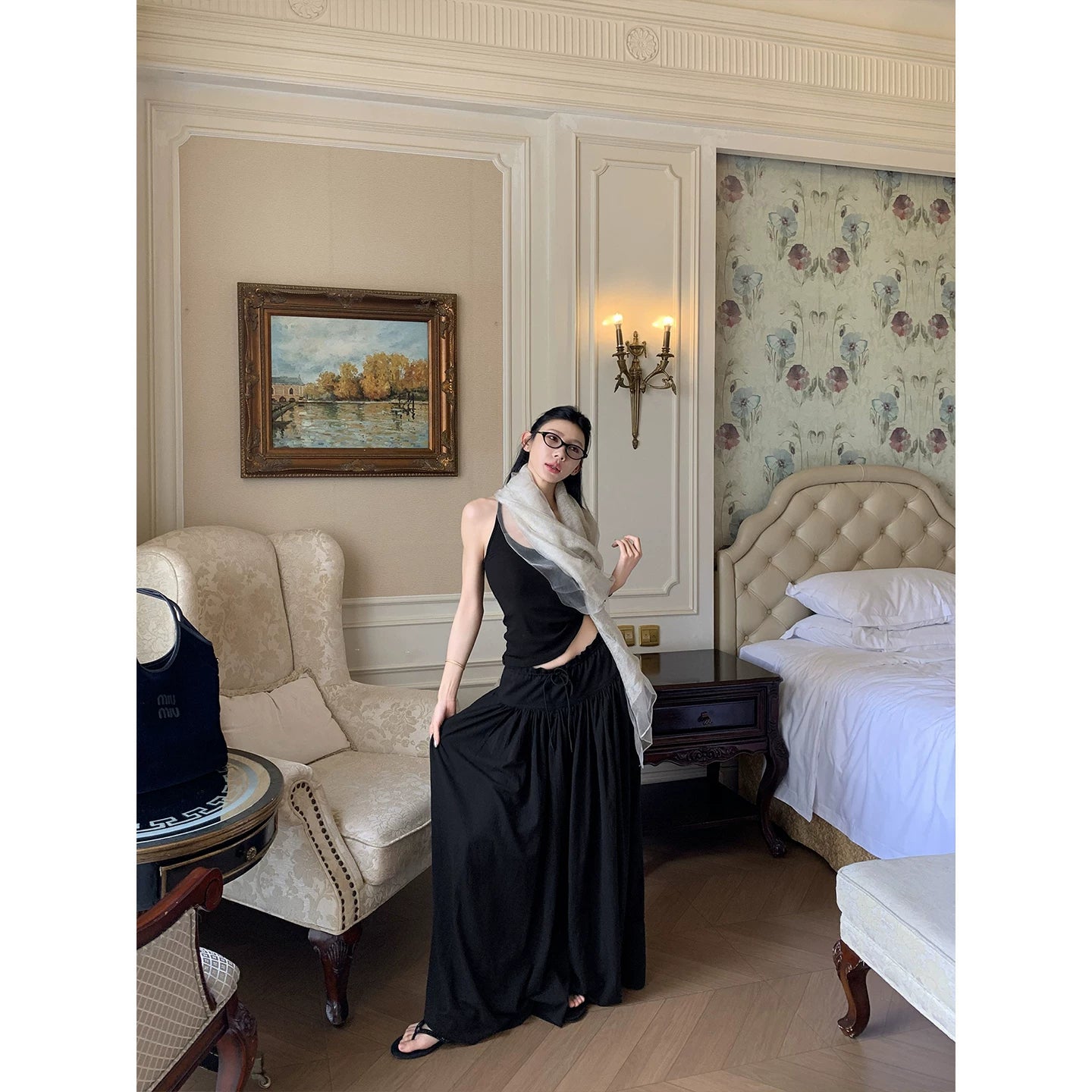 YOUNG KYLIN Shredded Wide-leg Culottes